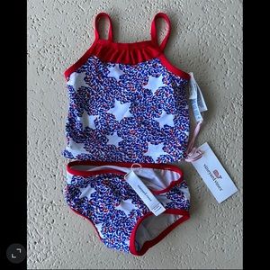 Vineyard Vines Girls America Theme 2 piece Swimsuit NWT